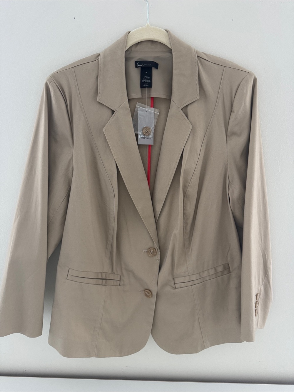 Lane Bryant Women's Beige Tailored Blazer